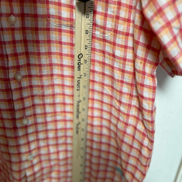 Tommy Bahama St. Croix Check Claret SS 100% Linen Button Up Shirt Size M - Picture 11 of 11